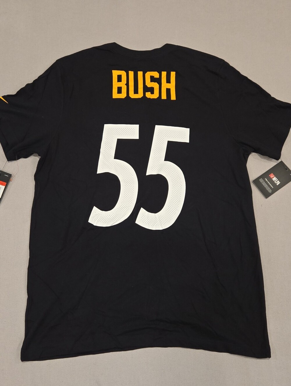 Pittsburgh Steelers Devin Bush Nike Tee Dri Fit Jersey Shirt Men’s Size Large
